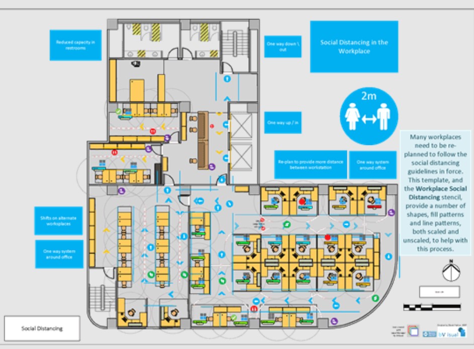 Content for social distancing planning in the workplace Create Azure diagrams in Visio